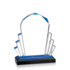 (image for) Blue Faceted Impress Acrylic Award - Medium