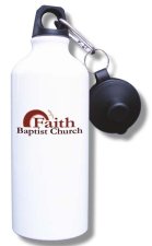 (image for) Faith Baptist Church Water Bottle - White