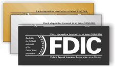 (image for) FDIC Self Adhesive Sign - Each depositor insured to at least $100,000