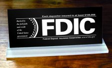 (image for) FDIC Slant Base Sign - Each depositor insured to at least $100,000