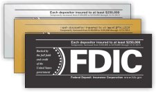 (image for) FDIC Self Adhesive Sign - Each depositor insured to at least $250,000