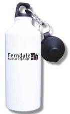(image for) Ferndale Public Library Water Bottle - White