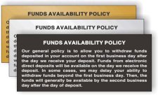 (image for) Funds Availability Policy Sign