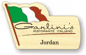 (image for) Garlini\'s Restaurant Shaped Gold Logo Only Badge