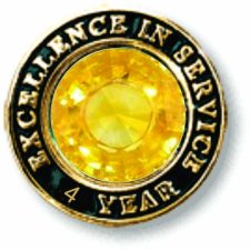 (image for) Excellence in Service Gem Lapel Pin - 4 Year