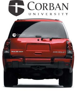 (image for) Corban University Vinyl Vehicle Decal 11\" x 3\"