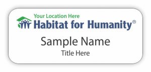 (image for) Habitat for Humanity Horizontal Logo with Location Standard White Badge