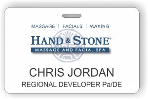 (image for) Hand & Stone Massage Large White Badge