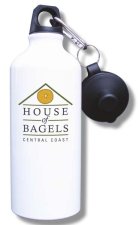 (image for) House of Bagels Water Bottle - White