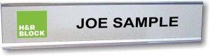 (image for) H&R Block Silver Name Plate with logo