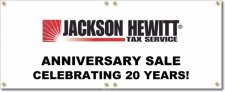 (image for) Jackson Hewitt Tax Service 3' x 10' Banner Logo Center- Red Logo