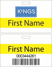 (image for) Kings White Double Sided HOURLY Minor Badge (ID Style)