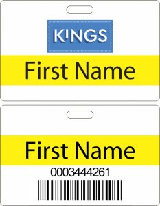 (image for) Kings White Double Sided HOURLY Minor Badge (ID Style)