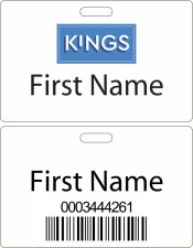 (image for) Kings White Double Sided HOURLY Badge (ID Style)