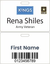 (image for) Kings White Double Sided HOURLY Veteran Badge (ID Style)