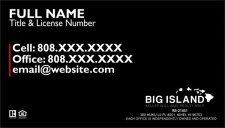 (image for) Keller Williams Big Island Business Cards Black Plain - Pack of 500