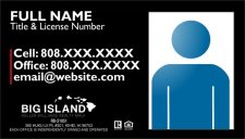 (image for) Keller Williams Big Island Photo Business Cards Black Plain - Pack of 500