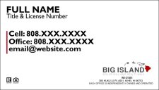 (image for) Keller Williams Big Island Business Cards White Plain - Pack of 500