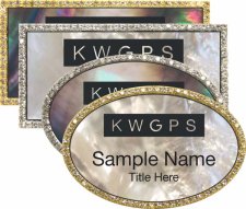 (image for) Mother of Pearl Bling Name Badges