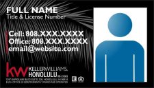 (image for) Keller Williams Honolulu Photo Business Cards Black with Leaf - Pack of 500