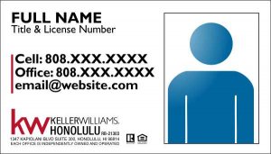 (image for) Keller Williams Honolulu Photo Business Cards White Plain - Pack of 500