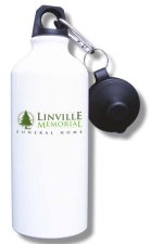 (image for) Linville Memorial Funeral Home Water Bottle - White