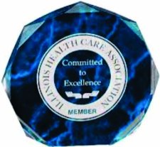 (image for) Blue Octagon Marblized Acrylic Award - Large