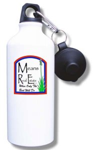 (image for) Means Real Estate, LLC Water Bottle - White