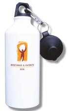 (image for) Meetings and Events USA Water Bottle - White