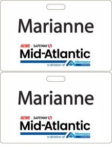 (image for) Albertsons Mid-Atlantic White Badge (Classic ID Style)