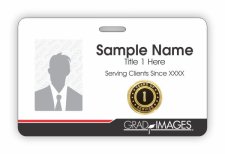 (image for) GradImages Horizontal Photo ID Badge with Serving Since Pin