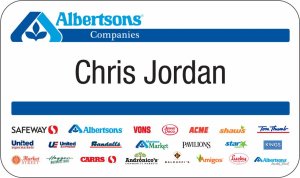 (image for) Albertsons Companies White Name Badge (3.38\" x 2.00\")