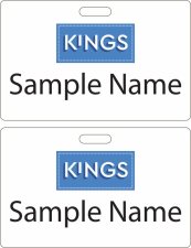 (image for) Kings White Double Sided SALARIED Badge (ID Style)