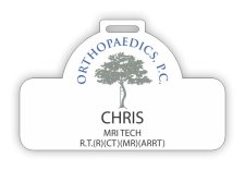 (image for) Orthopaedics PC Shaped White MRI Tech Badge