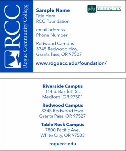 (image for) Rogue Community College Foundation Business Cards