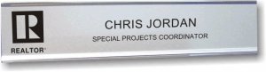 (image for) Black Realtor Silver Nameplate