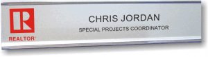 (image for) Commercial Red Realtor Silver Nameplate