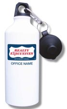 (image for) Realty Executives Color DBA Logo Water Bottle - White