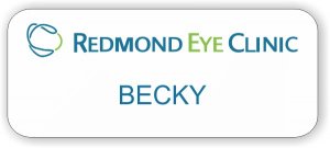 (image for) Redmond Eye Clinic White Badge Blue Text