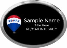 (image for) Remax Integrity Silver Oval Executive Badge - Black Insert