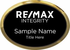 (image for) Remax Integrity Gold Oval Executive Badge - Black Insert
