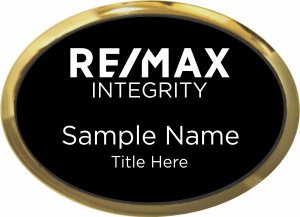 (image for) Remax Integrity Gold Oval Executive Badge - Black Insert