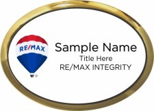 (image for) Remax Integrity Gold Oval Executive Badge - White Insert