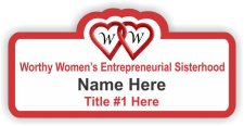 (image for) Lions Vision Productions, LLC Worthy Women Shaped White badge