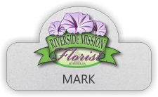 (image for) Riverside Mission Florist Silver Shaped Badge