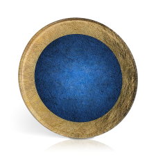 (image for) Gold/Blue Round Acrylic Art Award with Easel - Medium