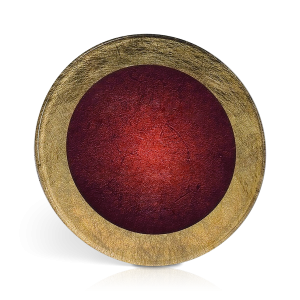 (image for) Gold/Burgundy Round Acrylic Art Award with Easel - Medium