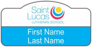 (image for) Saint Lucas Lutheran School Shaped Badge (Stacked)