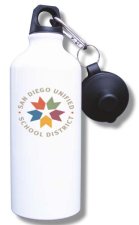 (image for) San Diego Unified School District Water Bottle - White