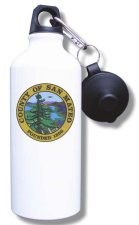 (image for) San Mateo County Water Bottle - White